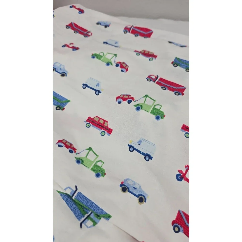 Pottery Barn Kids Transportation Things that go Crib Sheet cars trucks NEW C1